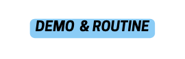 DEMO ROUTINE